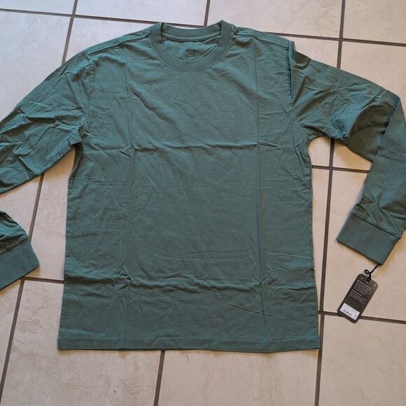 NWT Allbirds Allgood Cotton Long Sleeve Tee Hazy Cargo Green Size M - Picture 2 of 11